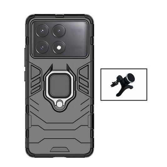 Kit Suporte Magnético Com Pernas + Capa de Proteção Militar Magnética GIFT4ME para Xiaomi Poco X6 Pro - Preto