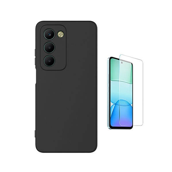 Kit Vidro Temperado Cleargorilasglass + Capa Proteção Silicone GIFT4ME Para Xiaomi Redmi 15 5G - Preto