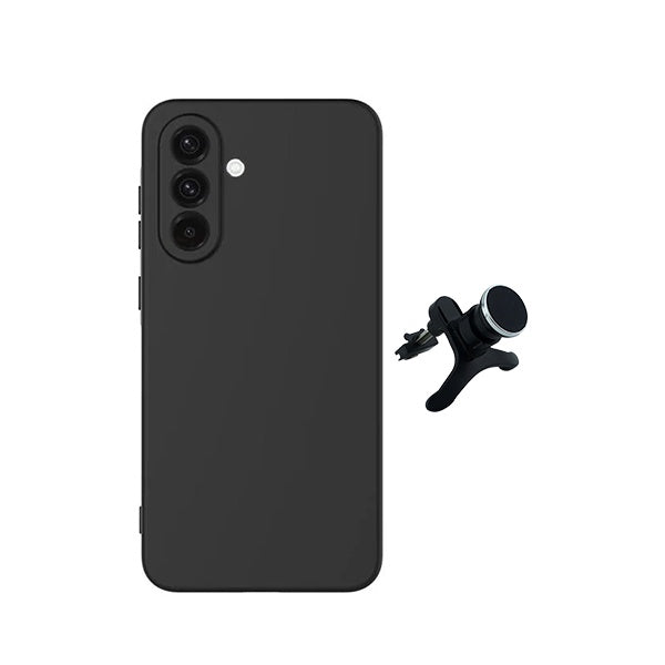 Kit Suporte Magnético Com Pernas + Capa Proteção Silicone GIFT4ME Para Samsung Galaxy A57 5G - Preto