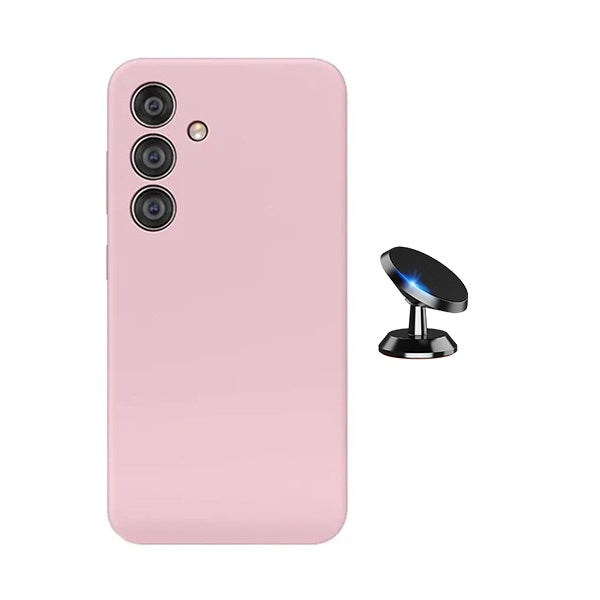 Kit Suporte Magnético + Capa Proteção Silicone GIFT4ME Para Samsung Galaxy A17 4G - Rosa