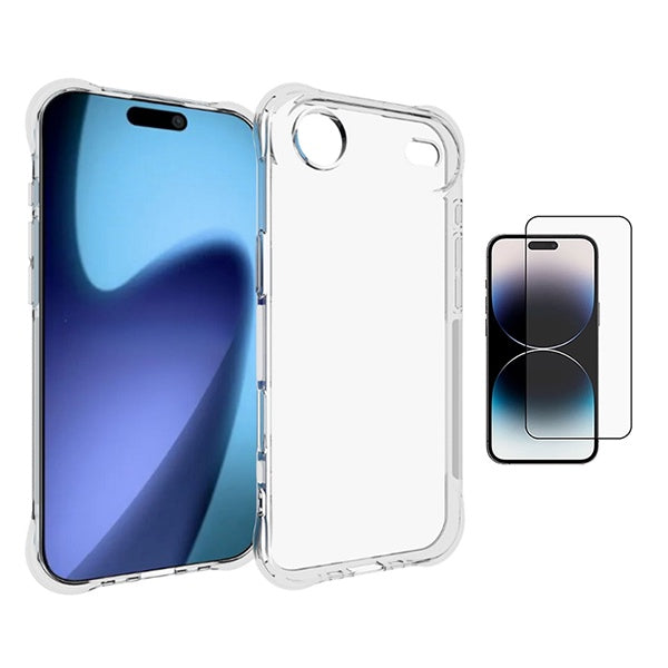 Kit Capa Super Proteção + Película de Vidro Temperado Gorilasglass GIFT4ME Para Apple iPhone 17 Air - Transparente