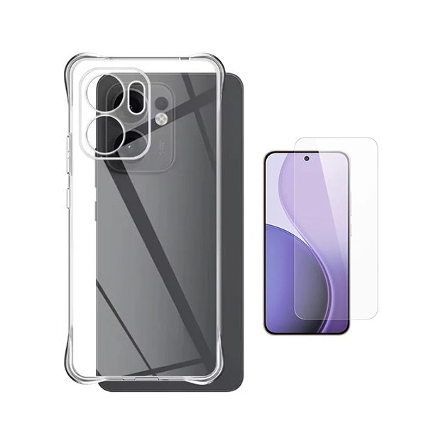 Kit Capa Super Proteção + Película de Vidro Temperado GIFT4ME Para Oppo Reno14 F 5G - Transparente
