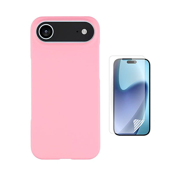 Kit Película Protectora de Hydrogel Frente + Capa Proteção Silicone GIFT4ME Para Apple iPhone 17 Air - Rosa