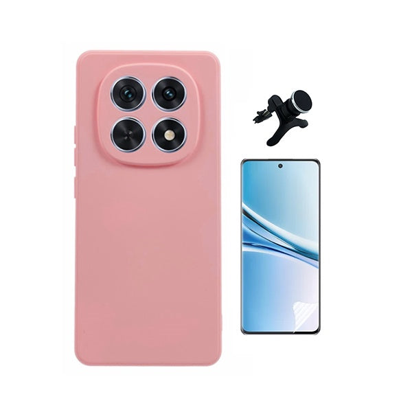 Kit Película Protectora de Hydrogel Frente + Capa Proteção Silicone + Suporte Reforçado de Carro GIFT4ME Para Xiaomi Redmi Note 15 4G - Rosa