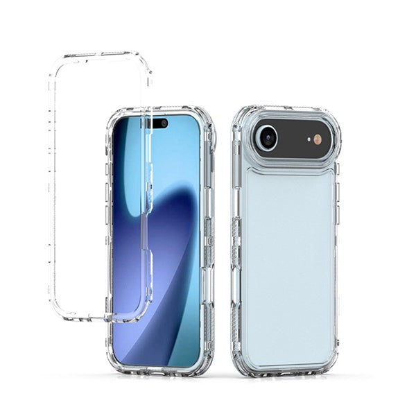 Kit Capa 360° Proteção Frente e Verso + 1 Handholder + 1 Suporte Handholder Branco GIFT4ME Para Apple iPhone 17 Air - Transparente/Branco