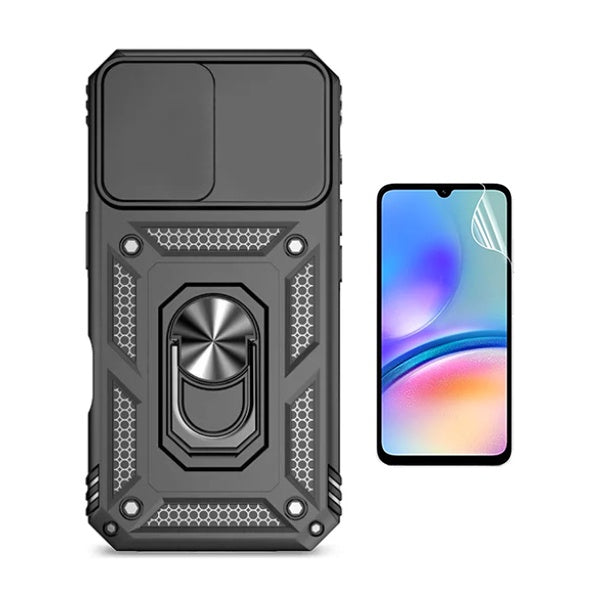 Kit Película Protectora de Hydrogel Frente + Capa de Proteção Militar Magnética Janela GIFT4ME Para Xiaomi Redmi A5 4G - Preto