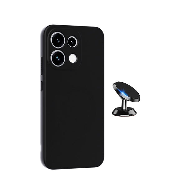 Kit Suporte Magnético + Capa Proteção Silicone GIFT4ME Para Oppo Reno16 FS 5G - Preto