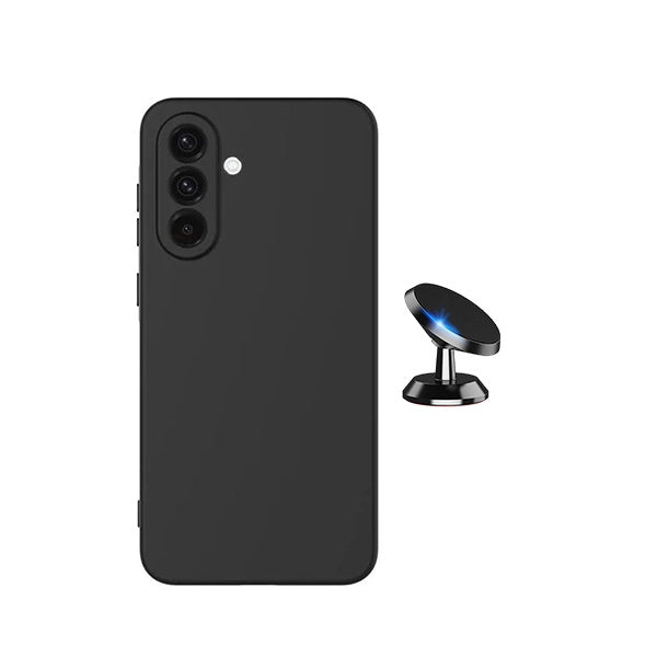 Kit Suporte Magnético + Capa Proteção Silicone GIFT4ME Para Samsung Galaxy A57 5G - Preto