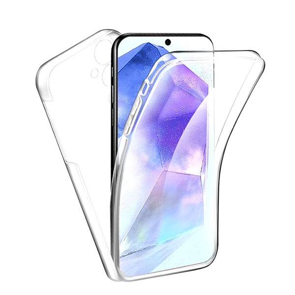 Kit Capa 360° Proteção Frente e Verso + 1 Handholder + 1 Suporte Handholder Preto GIFT4ME Para Samsung Galaxy S25 FE 5G - Transparente/Preto