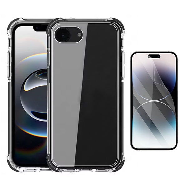 Kit Capa Traseira Super Proteção + Película de Hydrogel Frente Transparente GIFT4ME Para Apple iPhone 16e - Transparente