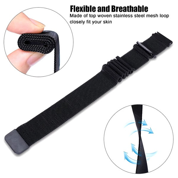 Bracelete Milanese Com Fecho Magnético GIFT4ME Para Oppo Watch X2 Mini - Preto