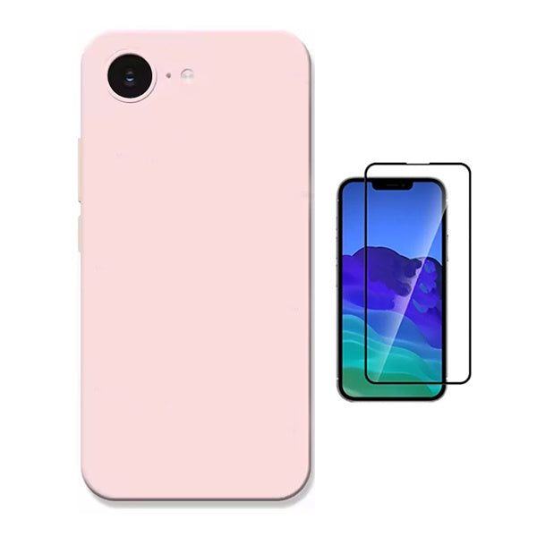Kit Película de Vidro Temperado Gorilasglass + Capa Proteção Silicone GIFT4ME Para Apple iPhone 17e - Rosa