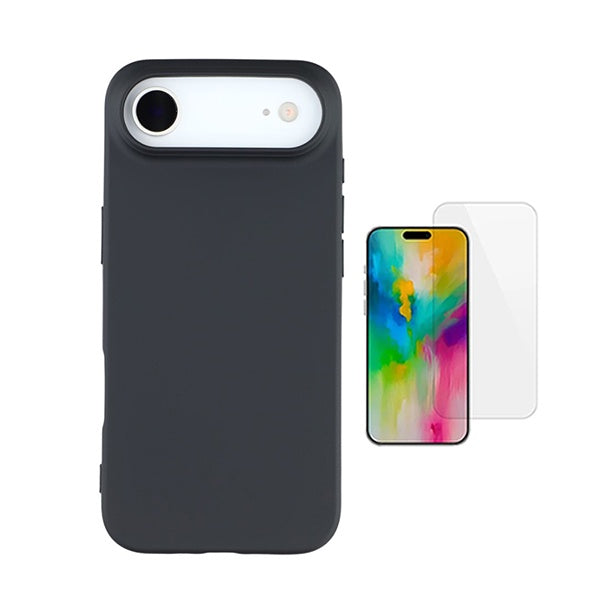 Kit Vidro Temperado Cleargorilasglass + Capa Proteção Silicone GIFT4ME Para Apple iPhone 17 Air - Preto