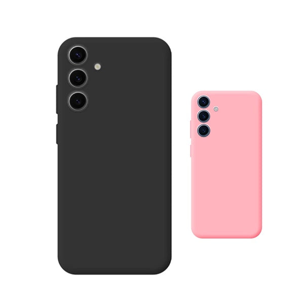 Kit 2x Capa Proteção Silicone GIFT4ME Para Samsung Galaxy S25 FE 5G - Preto / Rosa