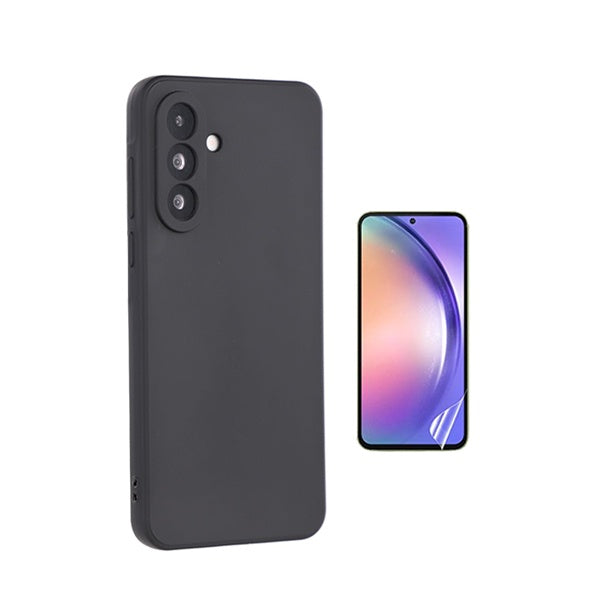 Kit Película Protectora de Hydrogel Frente + Capa Proteção Silicone GIFT4ME Para Samsung Galaxy A27 - Preto