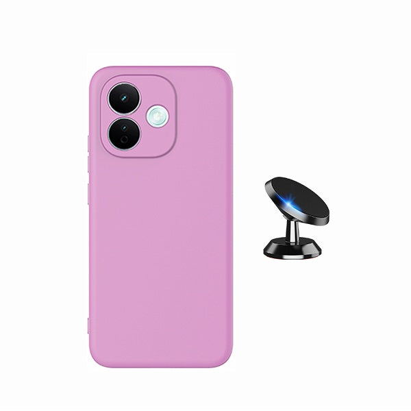 Kit Suporte Magnético + Capa Proteção Silicone GIFT4ME Para Xiaomi Redmi Note 17 Pro 5G - Rosa