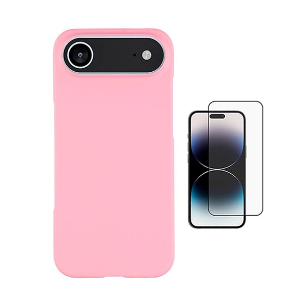 Kit Película de Vidro Temperado Gorilasglass + Capa Proteção Silicone GIFT4ME Para Apple iPhone 17 Air - Rosa