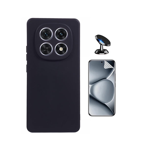 Kit Película Protectora de Hydrogel Frente + Capa Proteção Silicone + Suporte Magnético GIFT4ME Para Xiaomi Redmi Note 15 5G - Preto