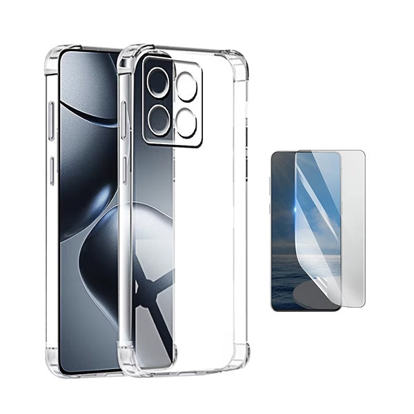 Kit Capa Traseira Super Proteção + Película de Hydrogel Frente Transparente GIFT4ME Para Xiaomi 15T Pro 5G - Transparente