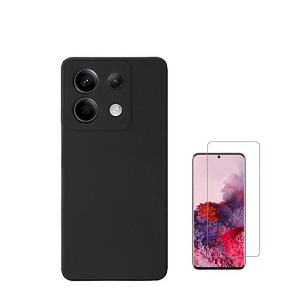 Kit Vidro Temperado Cleargorilasglass + Capa Proteção Traseira Silicone GIFT4ME Compativel Com Xiaomi Redmi Note 13 Pro 4G - Preto