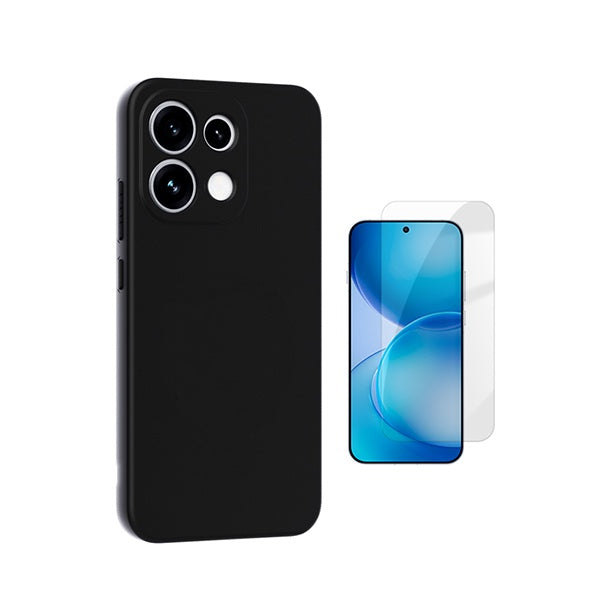 Kit Vidro Temperado Cleargorilasglass + Capa Proteção Silicone GIFT4ME Para Oppo Reno16 F 5G - Preto