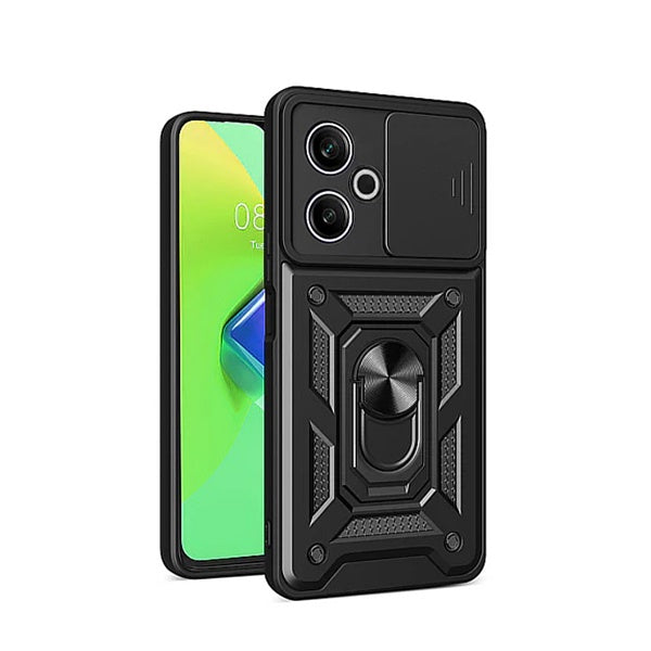Capa de Proteção Militar Magnética Janela Deslizante GIFT4ME Compativel Com Xiaomi Redmi 13 5G - Preto