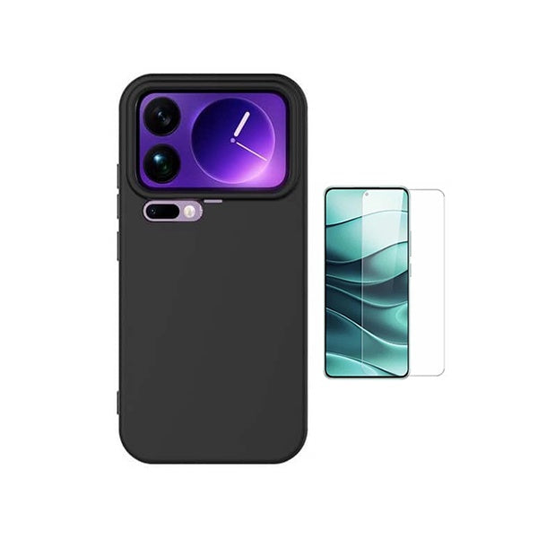 Kit Vidro Temperado Cleargorilasglass + Capa Proteção Silicone GIFT4ME Para Xiaomi 17 Pro Max 5G - Preto