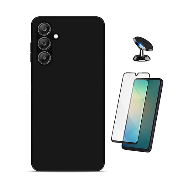 Kit Película de Vidro Temperado Gorilasglass + Capa Proteção Silicone + Suporte Magnético GIFT4ME Para Samsung Galaxy A17 4G - Preto
