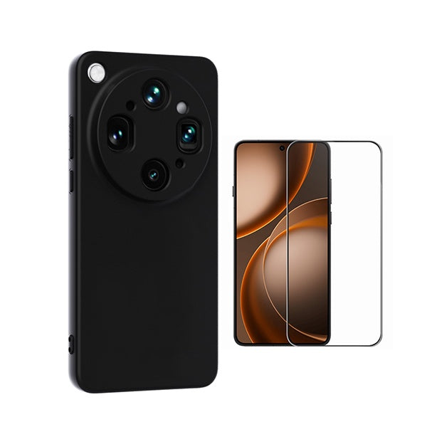 Kit Película de Vidro Temperado Gorilasglass + Capa Proteção Silicone GIFT4ME Para Oppo Find X9 Ultra - Preto