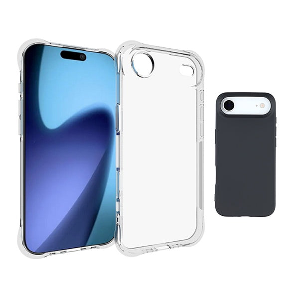 Kit Capa Proteção Silicone + Super Proteção GIFT4ME Para Apple iPhone 17 Air - Preto / Transparente