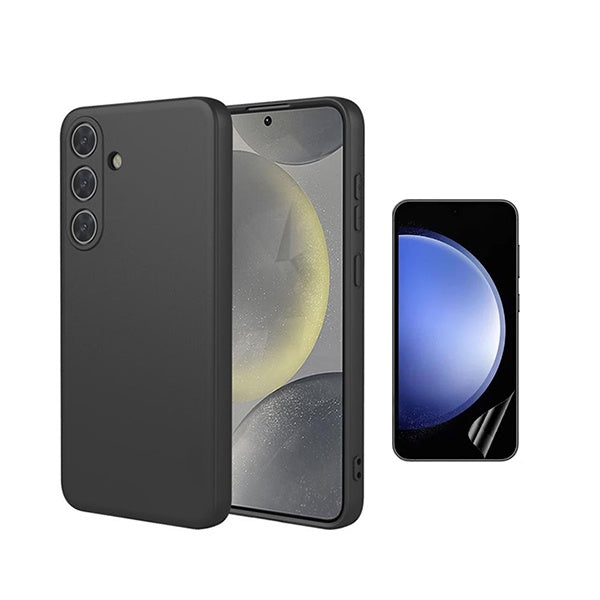 Kit Película Protectora de Hydrogel Frente + Capa Proteção Silicone GIFT4ME Para Samsung Galaxy S26 + Plus - Preto