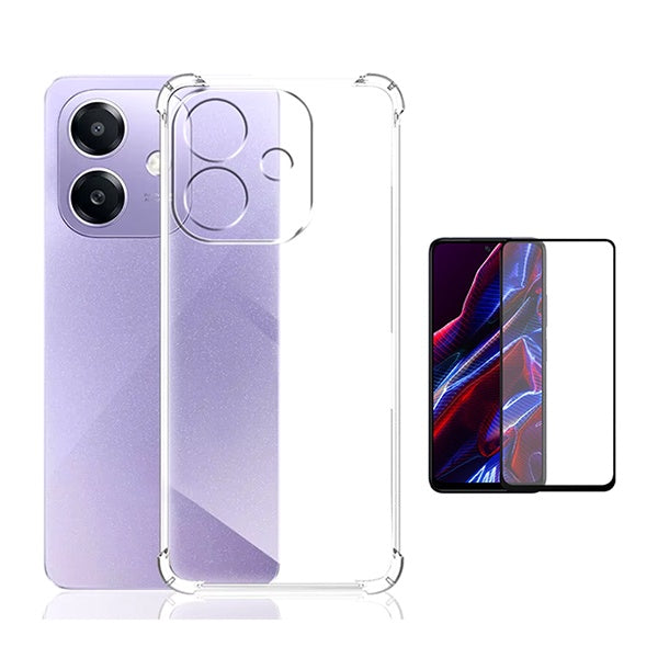 Kit Capa Super Proteção + Película de Vidro Temperado Gorilasglass Gift4Me Para Oppo A3x 4G - Transparente