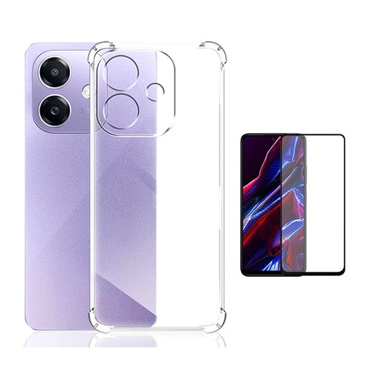 Kit Capa Super Proteção + Película de Vidro Temperado Gorilasglass Gift4Me Para Oppo A3x 4G - Transparente