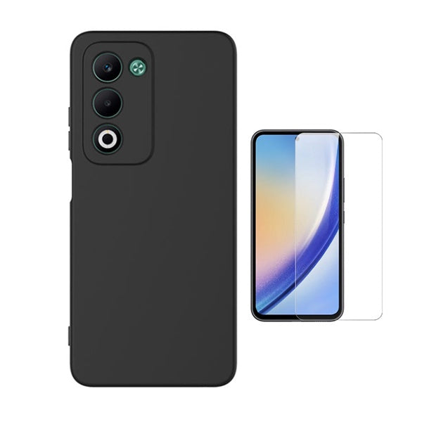 Kit Vidro Temperado Cleargorilasglass + Capa Proteção Silicone GIFT4ME Para Oppo A5 4G - Preto