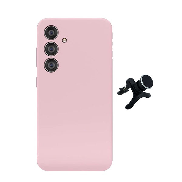 Kit Suporte Magnético Com Pernas + Capa Proteção Silicone Gift4Me Para Samsung Galaxy S25 + Plus - Rosa
