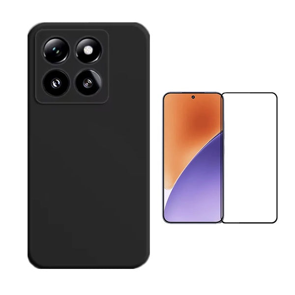 Kit Película de Vidro Temperado Gorilasglass + Capa Proteção Silicone Gift4Me Para Xiaomi 15 - Preto