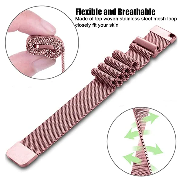 Bracelete Milanese Com Fecho Magnético GIFT4ME Para Amazfit Balance 2 - Rosa Claro