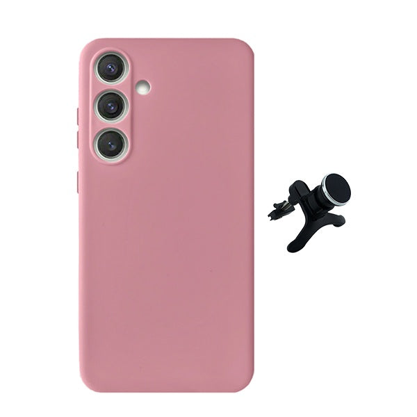 Kit Suporte Magnético Com Pernas + Capa Proteção Silicone Gift4Me Para Samsung Galaxy A26 5G - Rosa