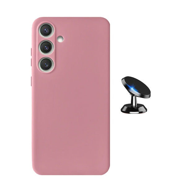 Kit Suporte Magnético + Capa Proteção Silicone Gift4Me Para Samsung Galaxy A26 - Rosa