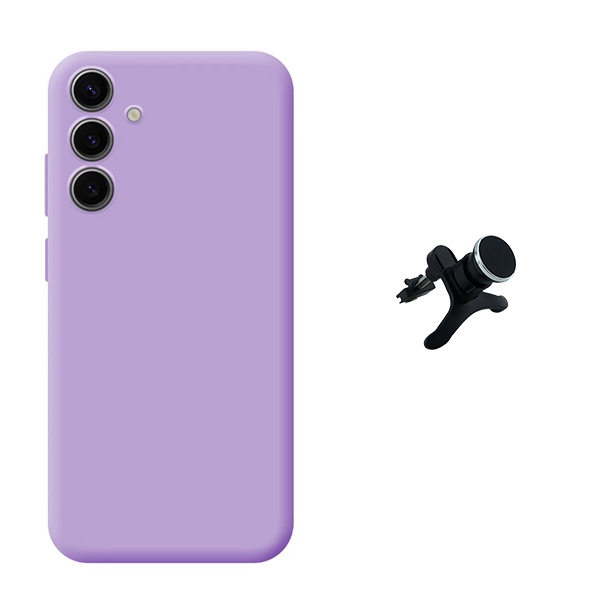 Kit Suporte Magnético Com Pernas + Capa Proteção Silicone Gift4Me Para Samsung Galaxy A36 - Roxo