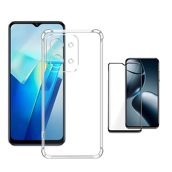 Kit Capa Super Proteção + Película de Vidro Temperado Gorilasglass GIFT4ME Para Xiaomi Redmi 15C - Transparente