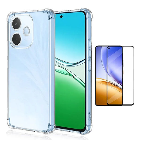 Kit Capa Super Proteção + Película de Vidro Temperado Gorilasglass GIFT4ME Para Oppo A5 Pro 4G - Transparente