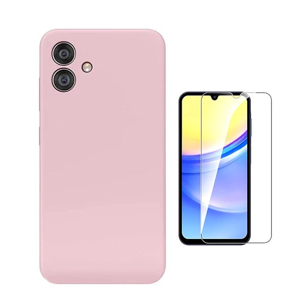 Kit Vidro Temperado Cleargorilasglass + Capa Proteção Silicone GIFT4ME Para Samsung Galaxy A07 - Rosa