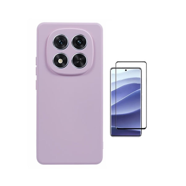 Kit Película de Vidro Temperado Gorilasglass + Capa Proteção Silicone GIFT4ME Para Xiaomi Poco M8 Pro 5G - Roxo