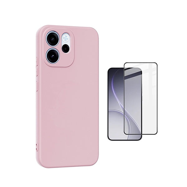Kit Película de Vidro Temperado Gorilasglass + Capa Proteção Silicone GIFT4ME Para Oppo Reno15 F - Rosa