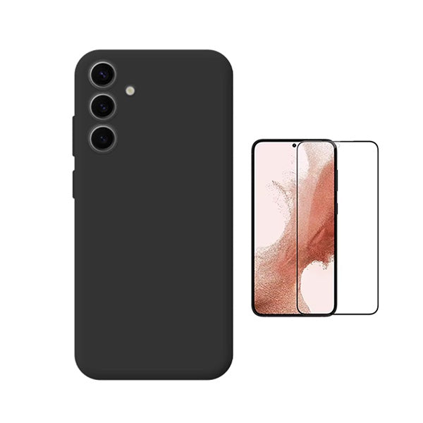 Kit Película de Vidro Temperado Gorilasglass + Capa Proteção Silicone GIFT4ME Para Samsung Galaxy S25 FE - Preto