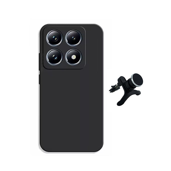 Kit Suporte Magnético Com Pernas + Capa Proteção Silicone GIFT4ME Para Xiaomi 15T 5G - Preto