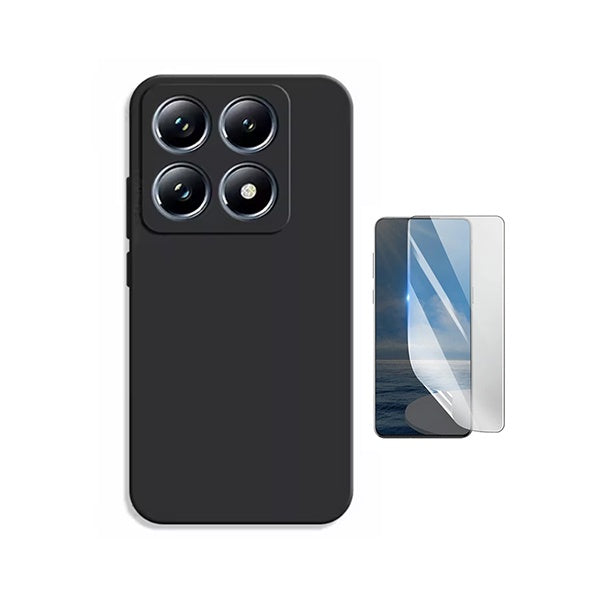 Kit Película Protectora de Hydrogel Frente + Capa Proteção Silicone GIFT4ME Para Xiaomi 15T 5G - Preto