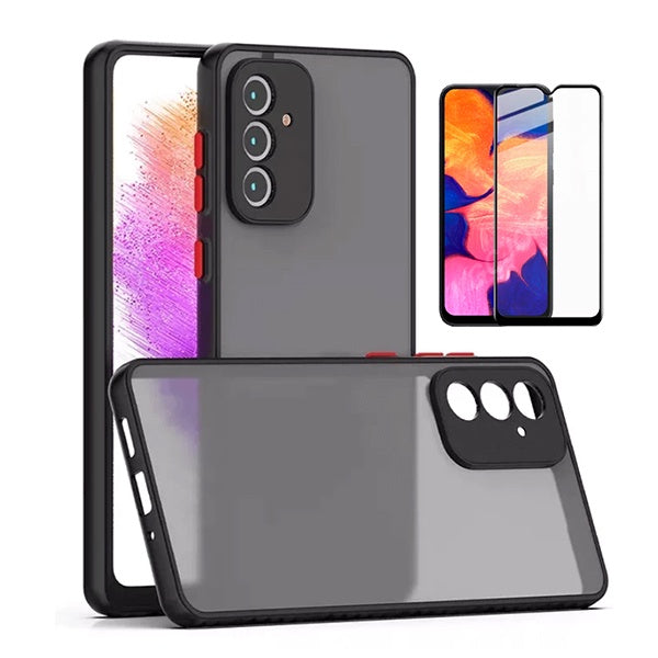 Kit Capa Traseira Proteção Camara + Película de Vidro Temperado Gorilasglass Gift4Me Para Samsung Galaxy A13 5G - Preto