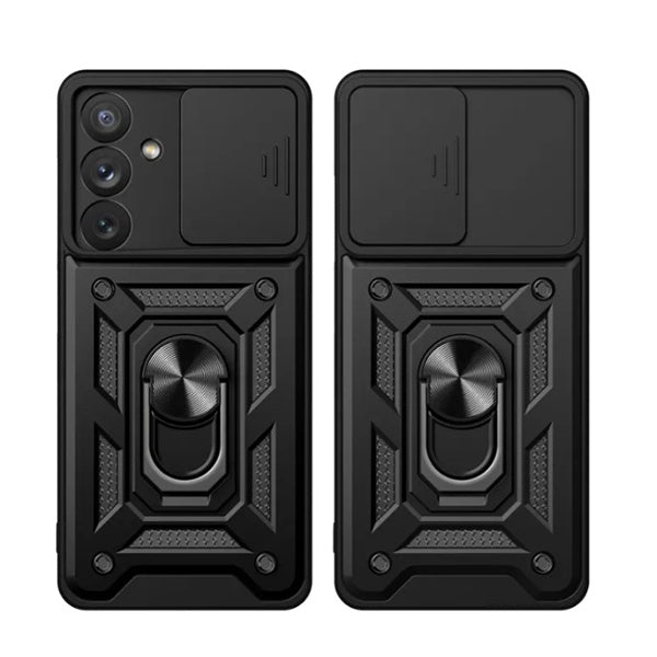 Kit Película de Vidro Temperado Gorilasglass + Capa de Proteção Militar Magnética Janela GIFT4ME Para Samsung Galaxy A56  - Preto